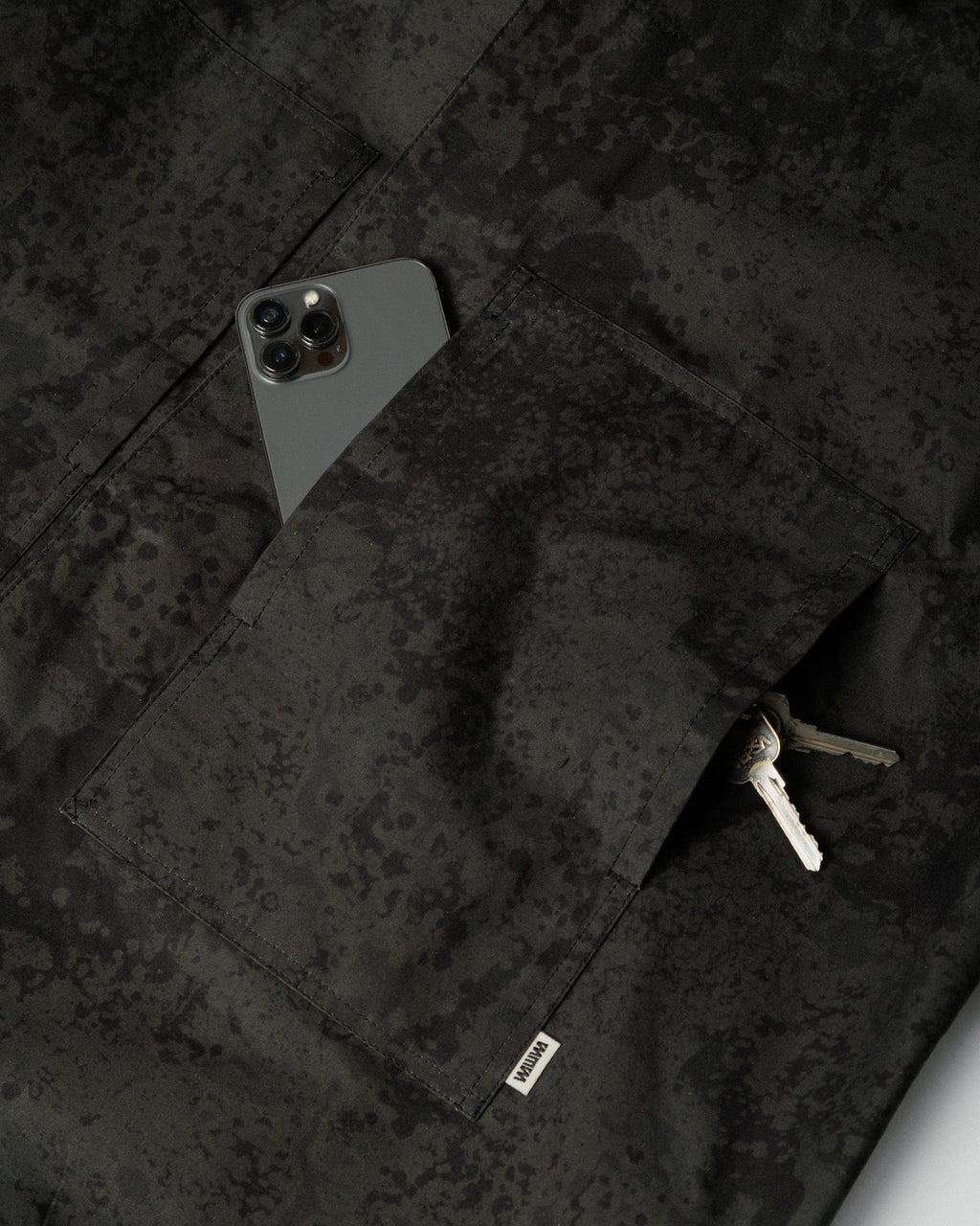 Black printed waterproof jacket