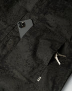 Black printed waterproof jacket