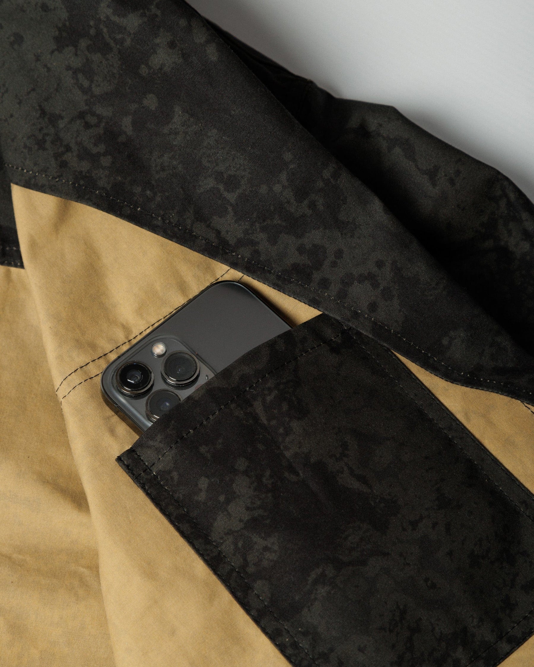 Black printed waterproof jacket