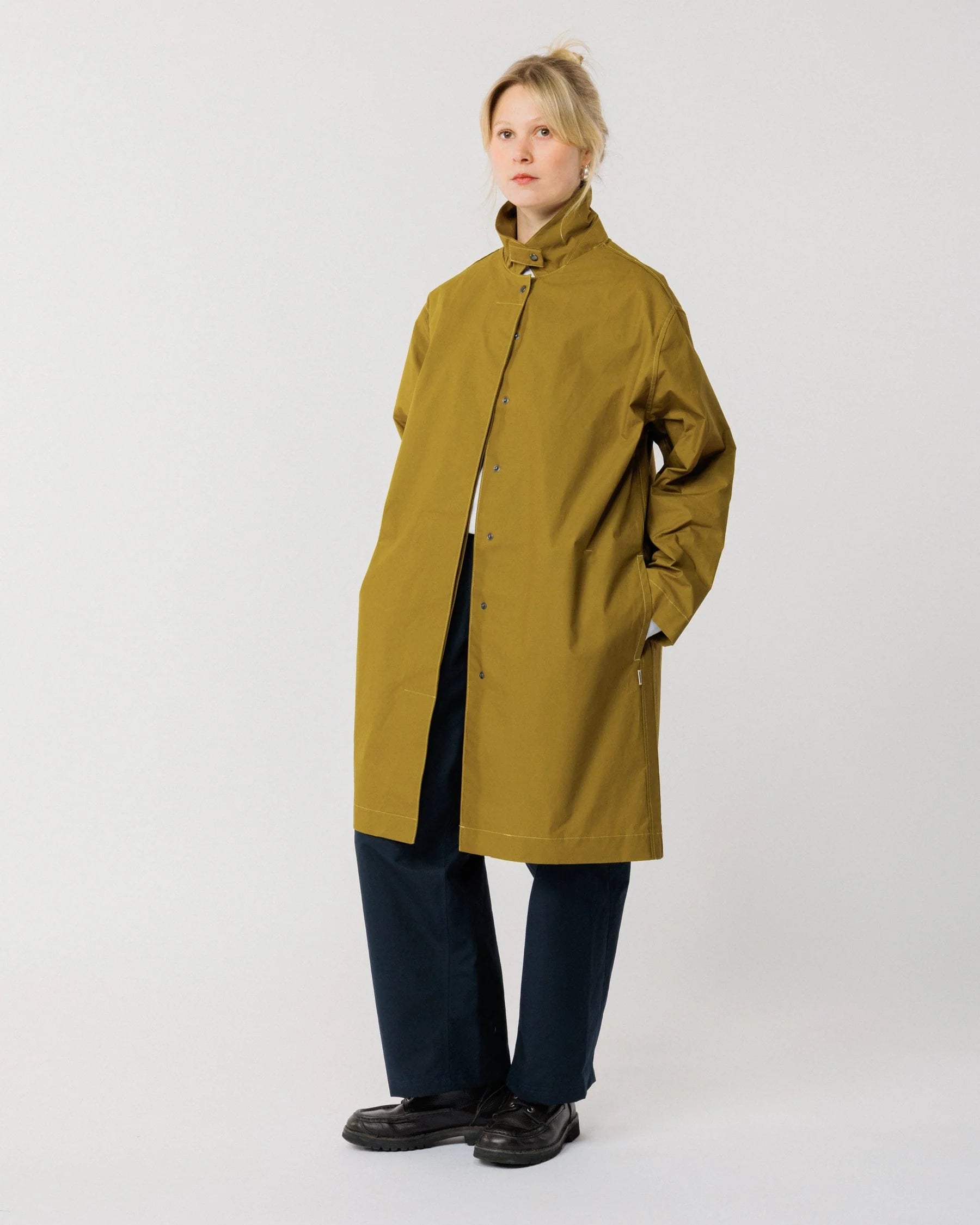 Nova olive green trench coat