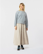 Poplin casual long dress beige