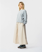 Poplin casual long dress beige