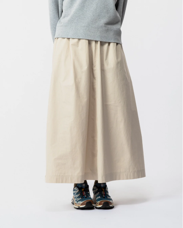 Poplin casual long dress beige