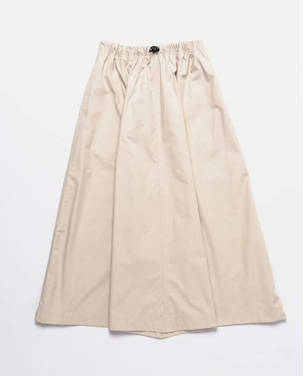 Poplin casual long dress beige