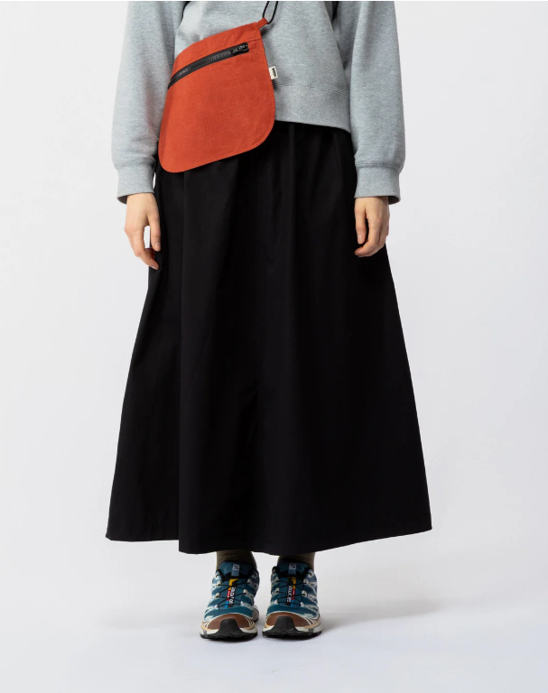 Poplin casual long dress black