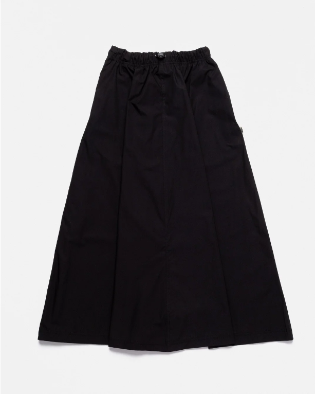 Poplin casual long dress black