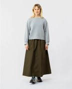 Poplin casual long dress khaki