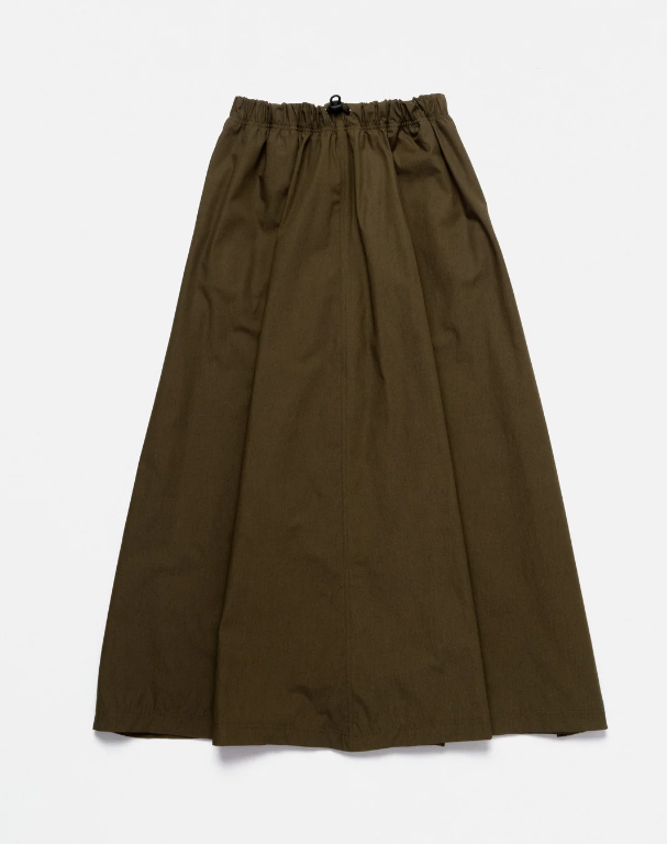 Poplin casual long dress khaki