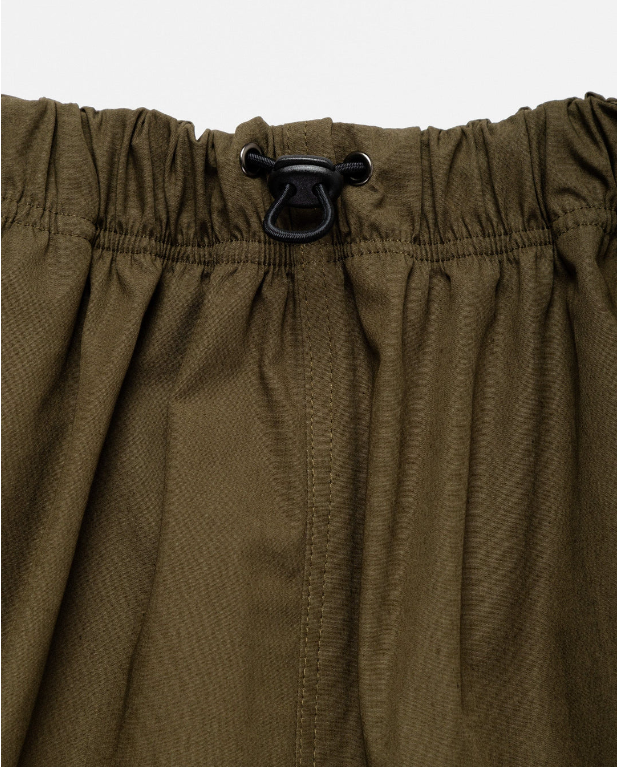 Poplin casual long dress khaki