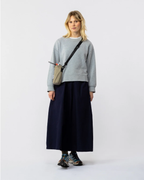 Poplin casual long dress navy