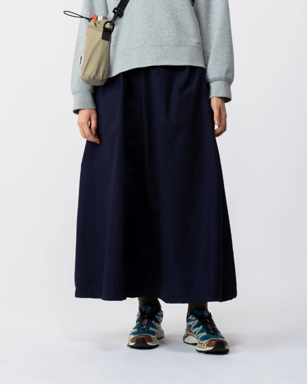 Poplin casual long dress navy