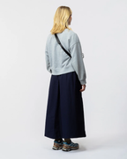 Poplin casual long dress navy