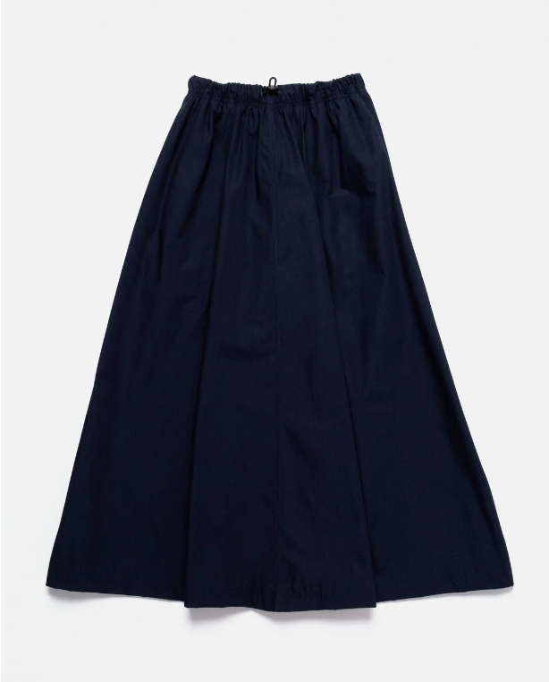 Poplin casual long dress navy