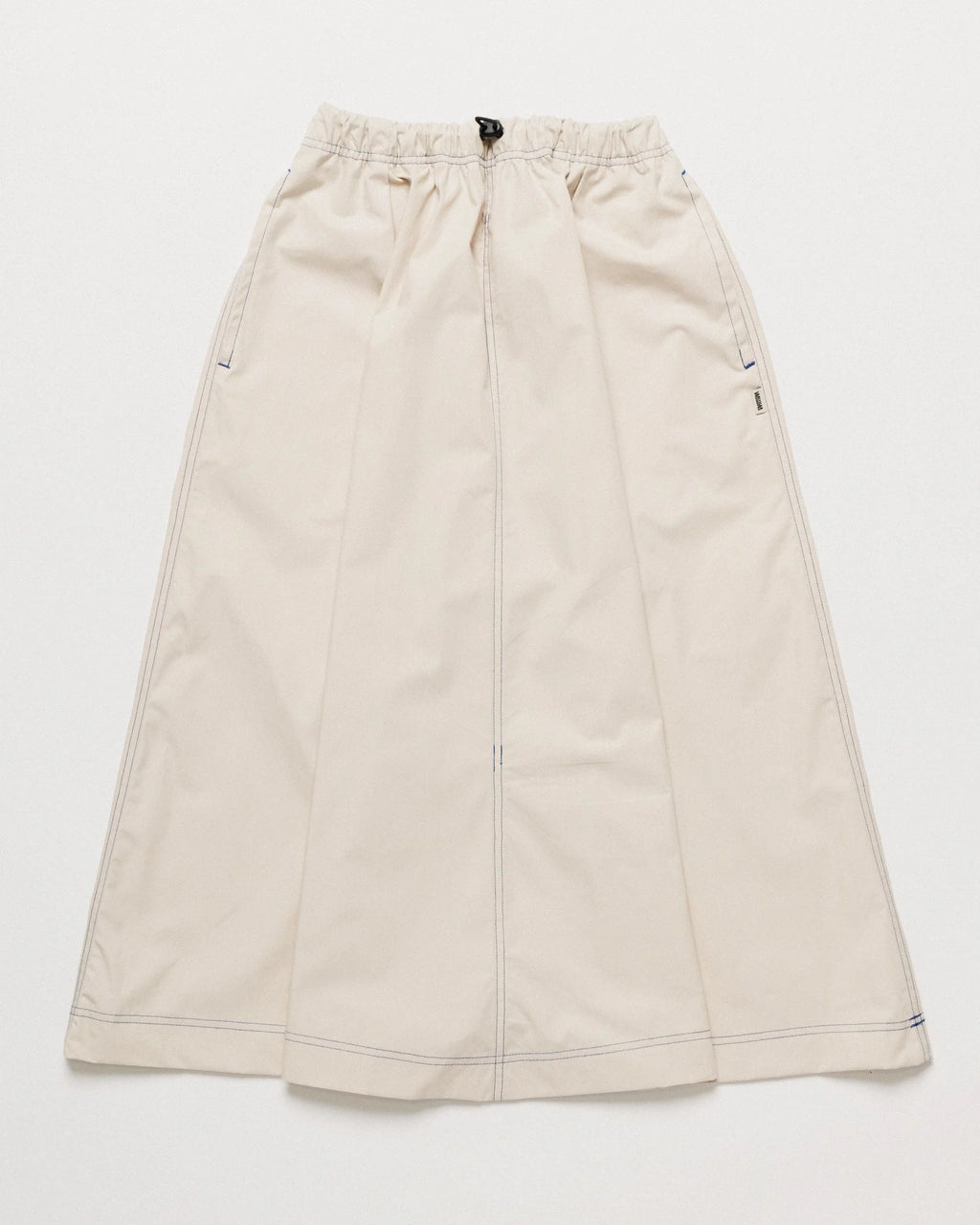 Poplin casual long dress navy/beige